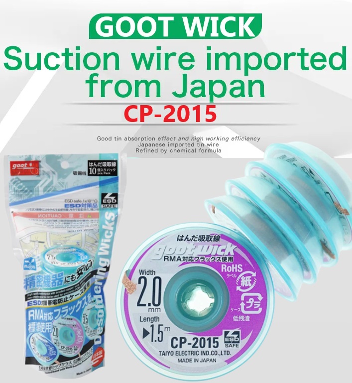 ست 10 عددی سیم قلع کش اورجینال گات Goot Wick CP-2015