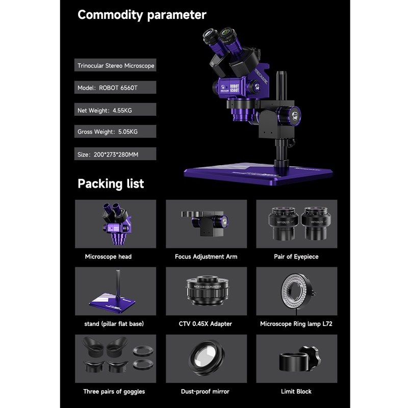 لوپ سه چشمی مکانیک Mechanic Robot 6560T