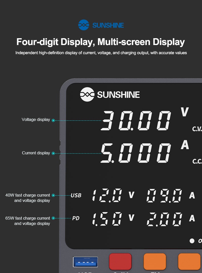 منبع تغذیه 30 ولت و 5 آمپر سانشاین SUNSHINE P2 PRO