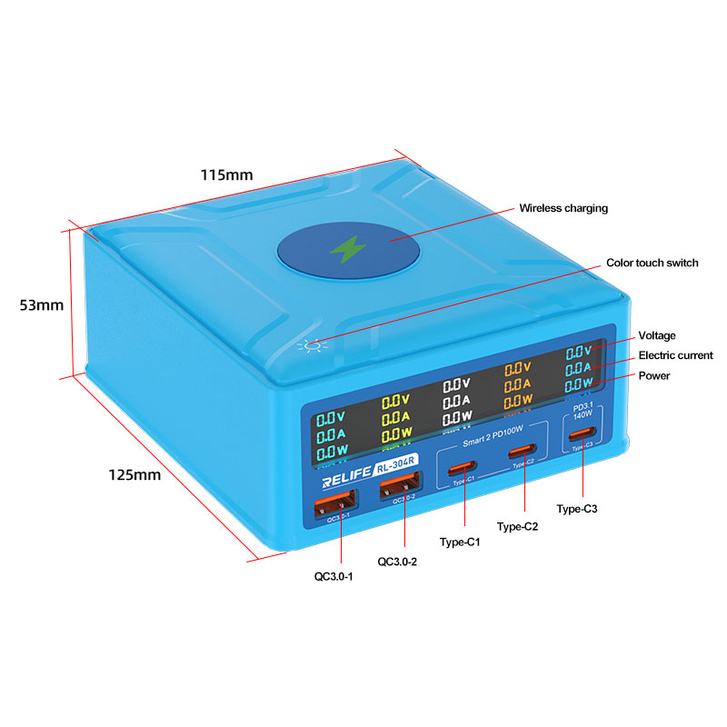 مولتی شارژر سوپر فست شارژ 260 وات ریلایف RELIFE RL-304R