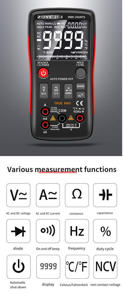 مولتی متر دیجیتال زویی ZOYI ZT-X